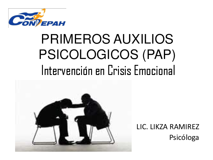 (PDF) PRIMEROS AUXILIOS PSICOLOGICOS (PAP) Intervención en Crisis Emocional