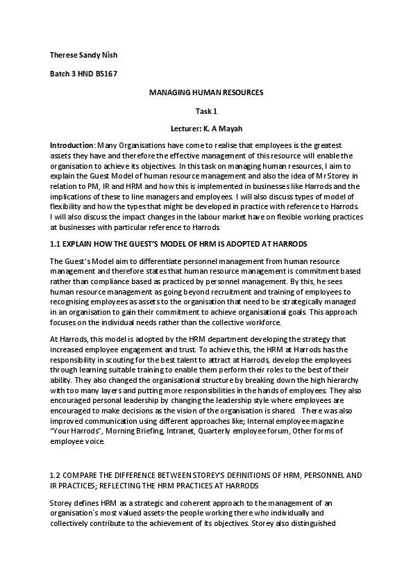 (DOC) MANAGING HUMAN RESOURCES