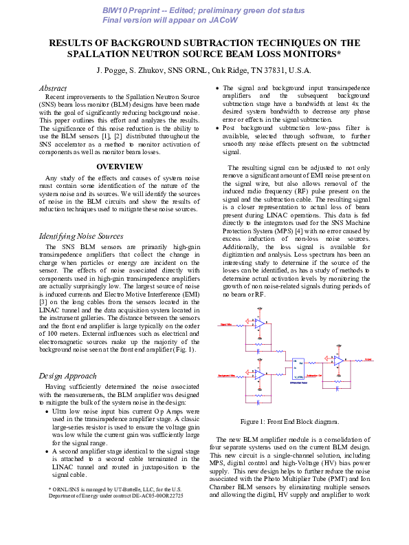 (PDF) RESULTS OF BACKGROUND SUBTRACTION TECHNIQUES ON THE SPALLATION ...