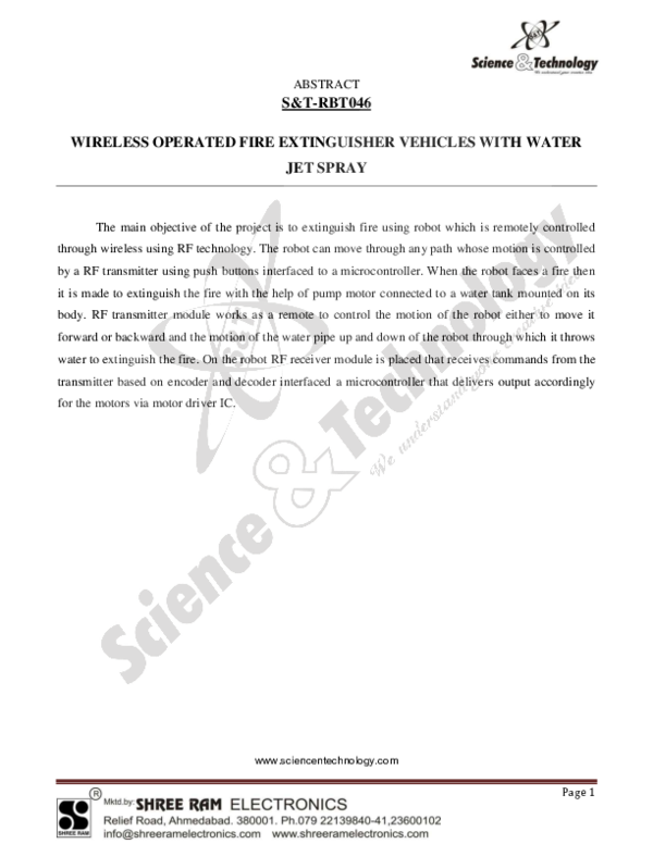 (PDF) S&TRBT046 WIRELESS OPERATED FIRE EXTINGUISHER VEHICLES WITH