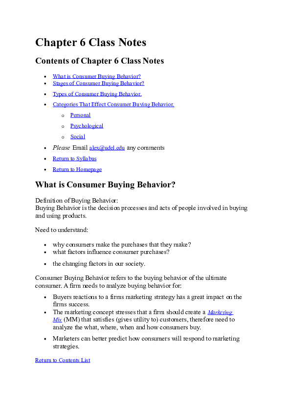 Doc Chapter 6 Class Notes