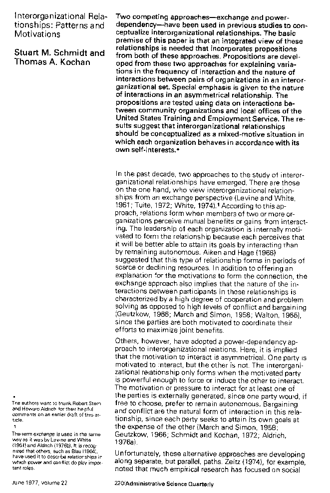 Interorganizational relationships essay image