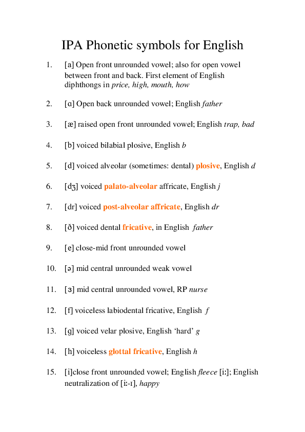 (PDF) IPA symbols for Gun theOne Academia.edu
