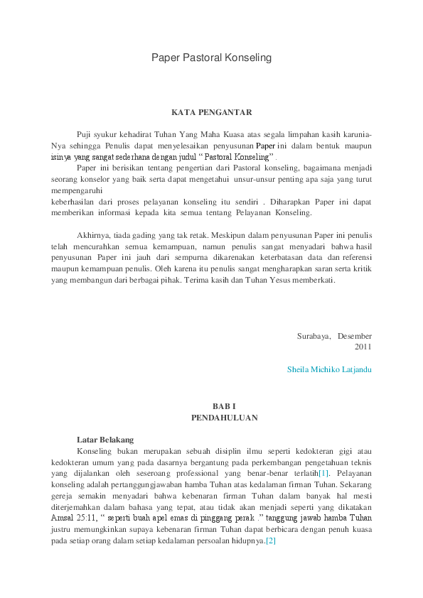 Doc Paper Pastoral Konseling Sabrina Pardede Academia Edu