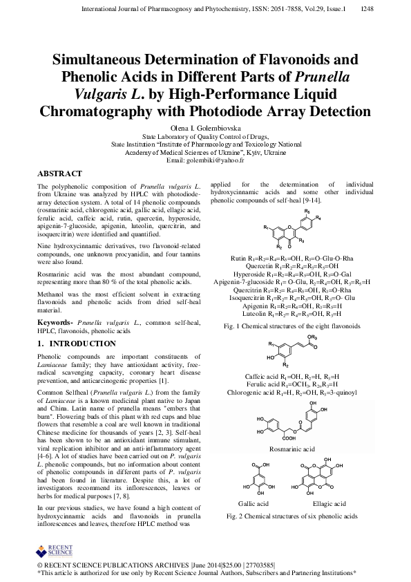 (PDF) Simultaneous Determination of Flavonoids and Phenolic Acids in ...