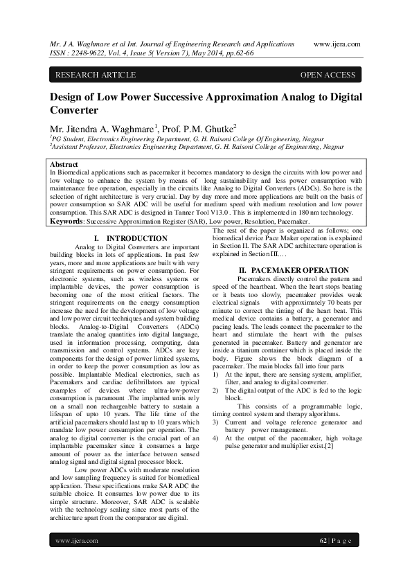 (PDF) Design of Low Power Successive Approximation Analog to Digital ...