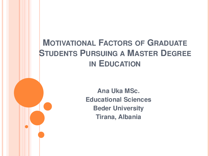 (PPT) Motivational Factors of Graduate Students Pursuing a Master’s