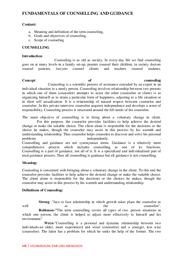 (PDF) Counselling