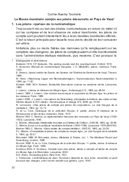 Pdf Le Musee Monetaire Compte Ses Jetons Decouverts En Pays De Vaud Carine Raemy Tournelle Academia Edu