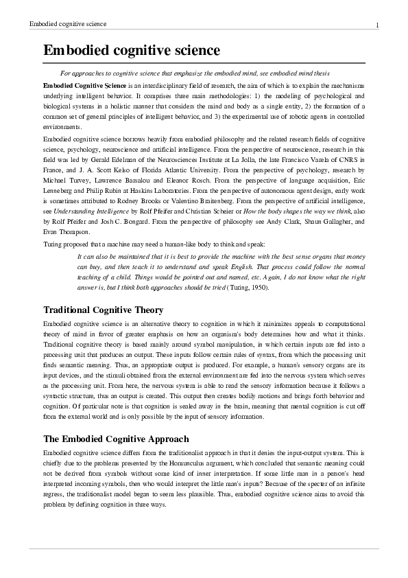 Embodied cognition quizlet picture