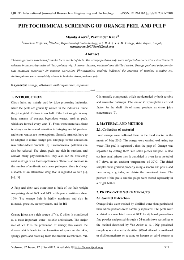 Orange peel as fertilizer research paper picture