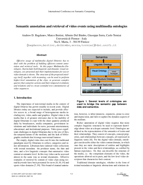 (PDF) Semantic annotation and retrieval of video events using ...