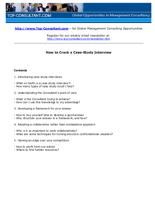 Case interview structure framework image