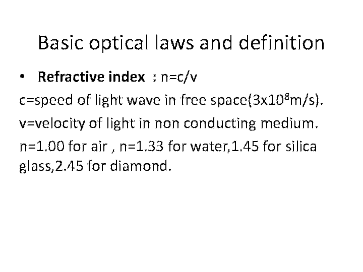 (PPT) Basic optical laws and definition Muhzina Moideen Academia.edu