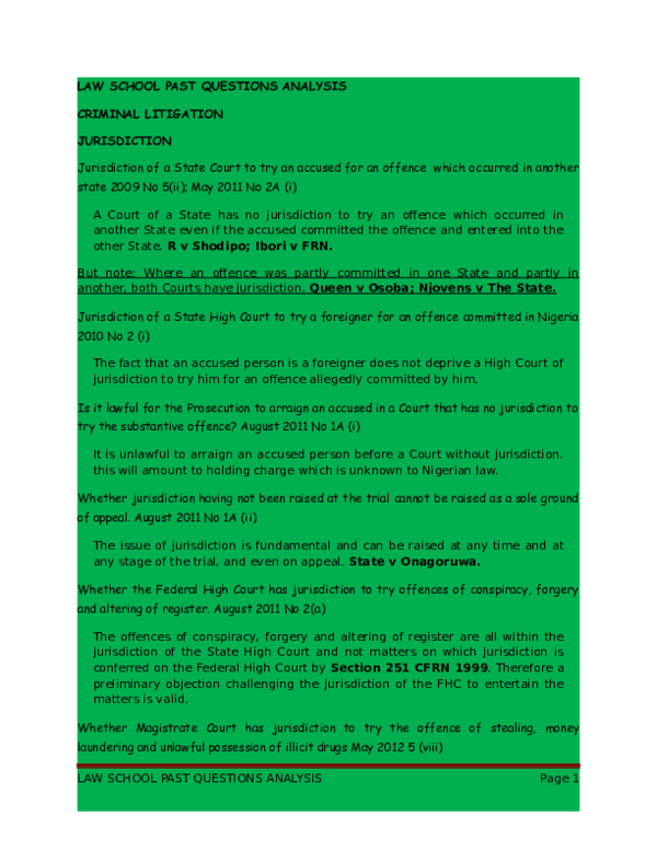 (DOC) Law School Past Question Analysis Muhammad Muhammad Uthman