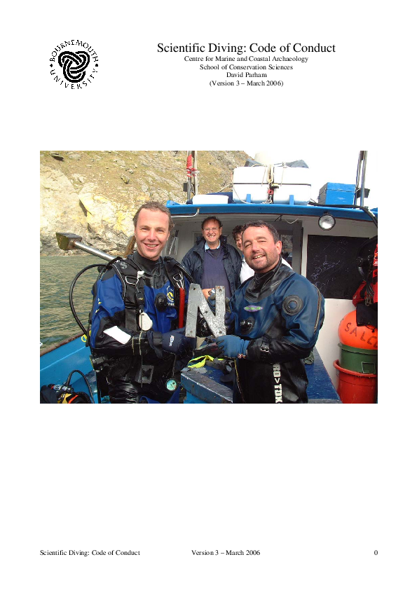 Scientific Diving: Code of Conduct