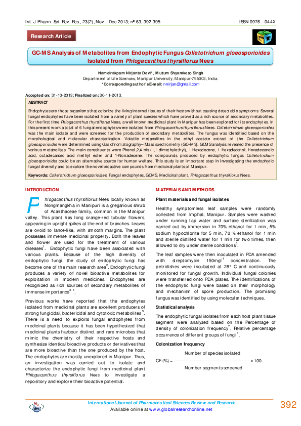 Antioxidant activity of endophytic fungi image