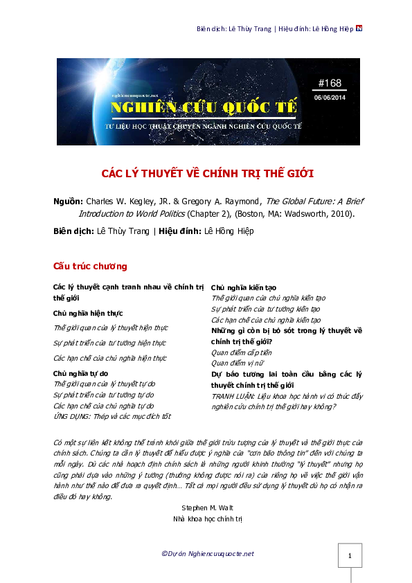 The global future a brief introduction to world politics pdf