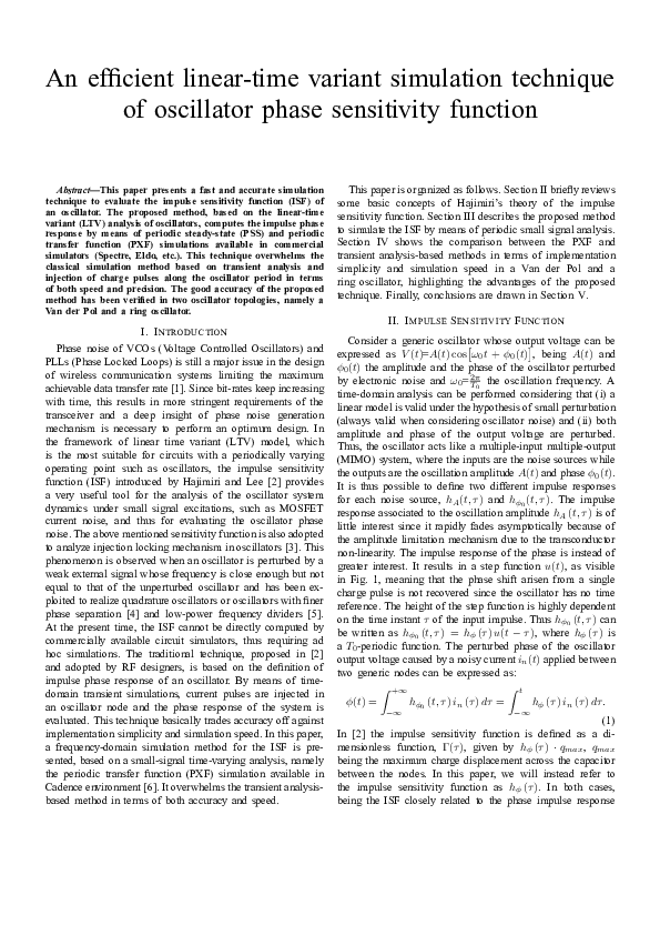(PDF) An efficient lineartime variant simulation technique of