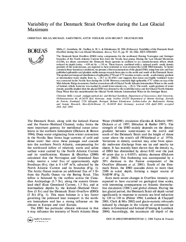 (PDF) Variability of the Denmark Strait Overflow during the Last ...