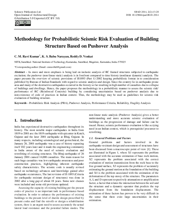 (PDF) Methodology for Probabilistic Seismic Risk Evaluation of RC ...
