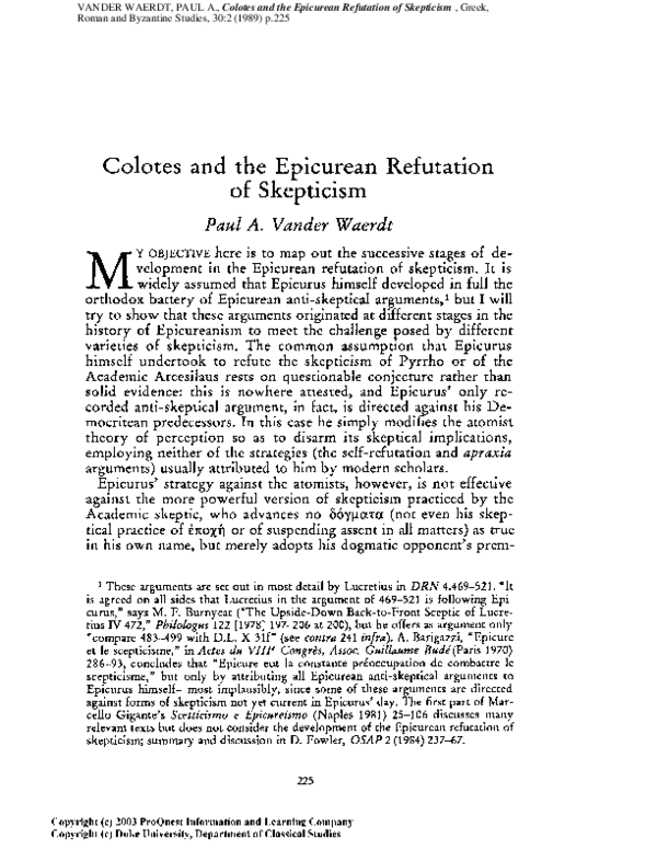 Skepticism refuted essay image