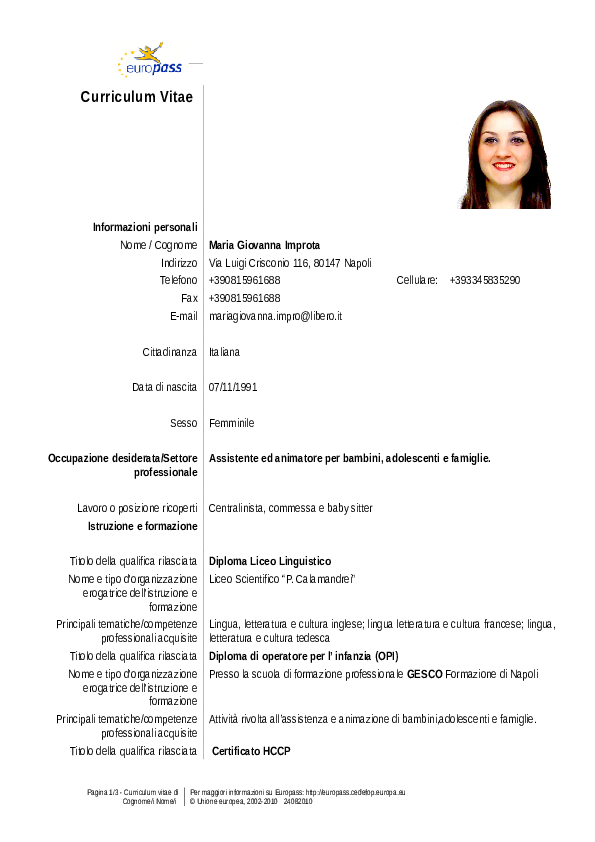 Curriculum vitae centralinista 07 picture