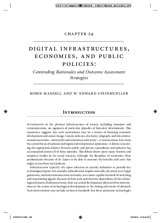 (PDF) Digital Infrastructures, Economies and Public Policies ...