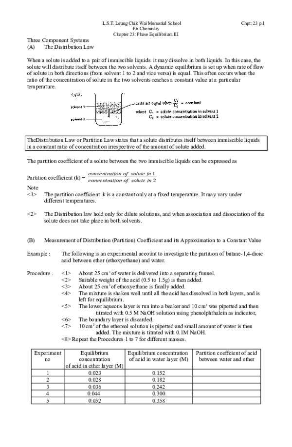 (DOC) Three Component Systems (A) The Distribution Law