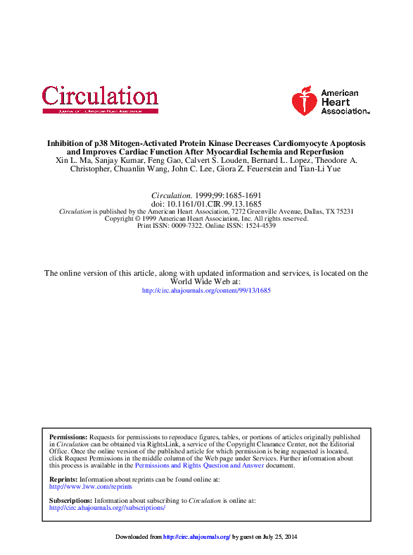 (PDF) Inhibition of p38 Mitogen-Activated Protein Kinase Decreases ...