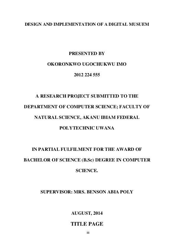 (DOC) DESIGN AND IMPLEMENTATION OF A DIGITAL MUSUEM