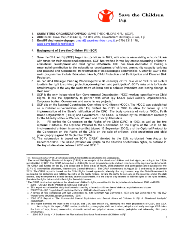 (PDF) Universal Periodic Review of Child Rights in Fiji - Save the ...