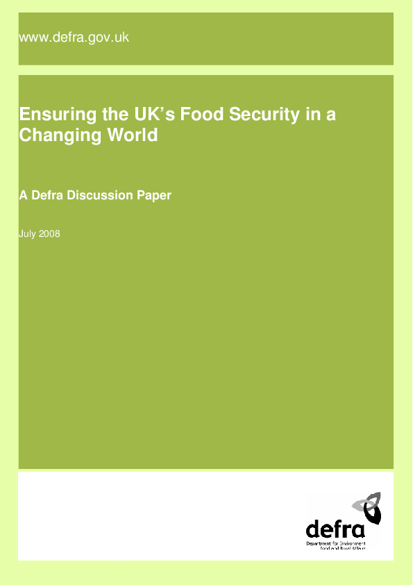 (PDF) Ensuring the UK's Food Security in a Changing World A Defra ...