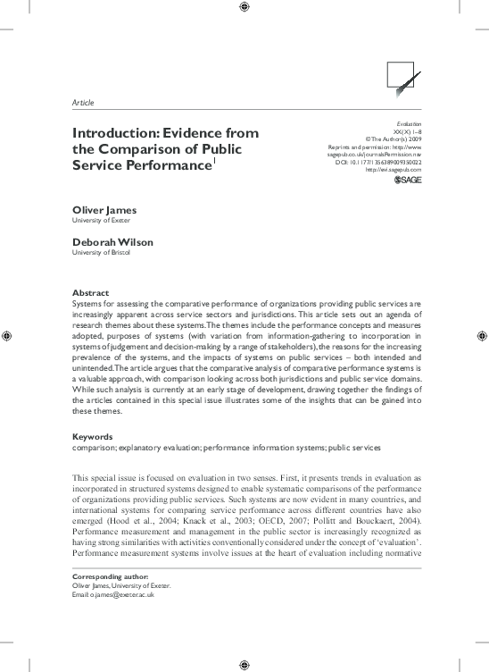 (PDF) Introduction: Evidence from the Comparison of Public Service ...