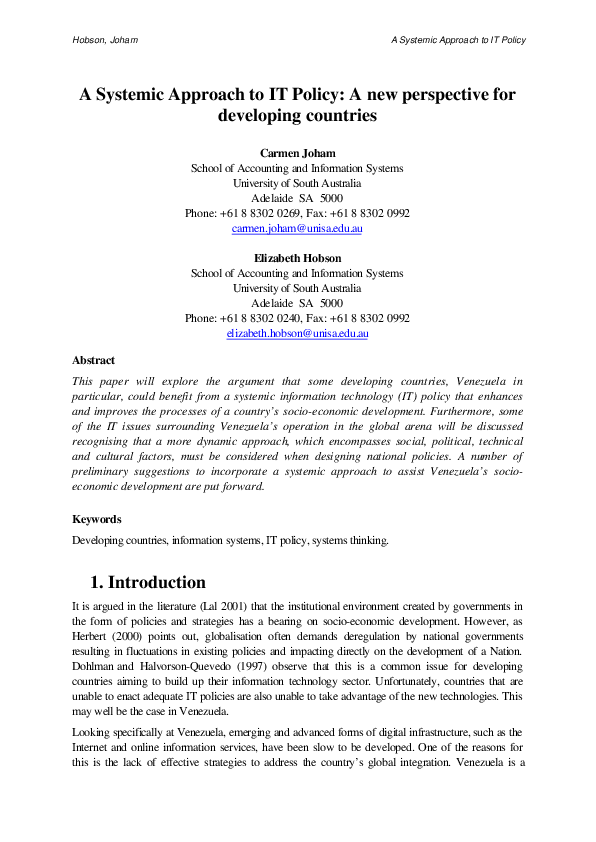 (PDF) Romtelecom: A systemic approach to IT policy: a new perspective ...