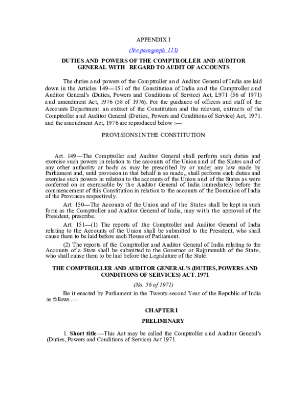  PDF APPENDIX I See Paragraph 113 DUTIES AND POWERS OF THE 