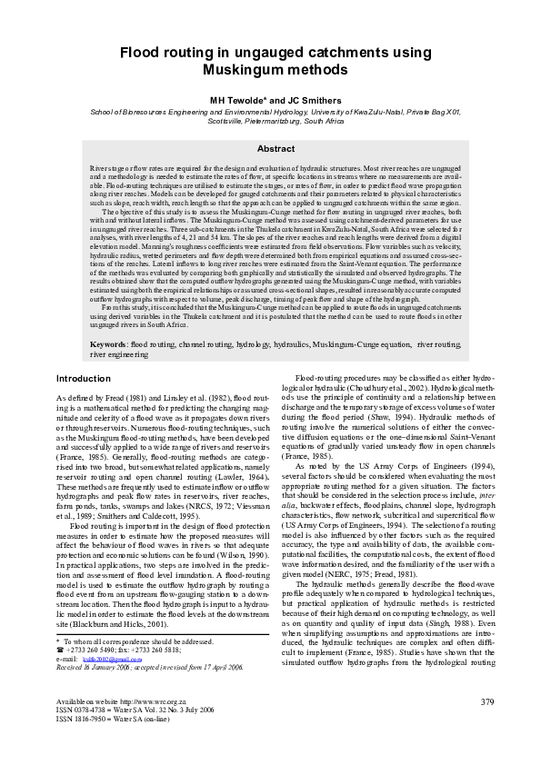 Flood routing models picture