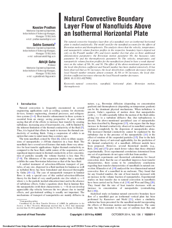 Natural convective boundary layer flow of nanofluids above an