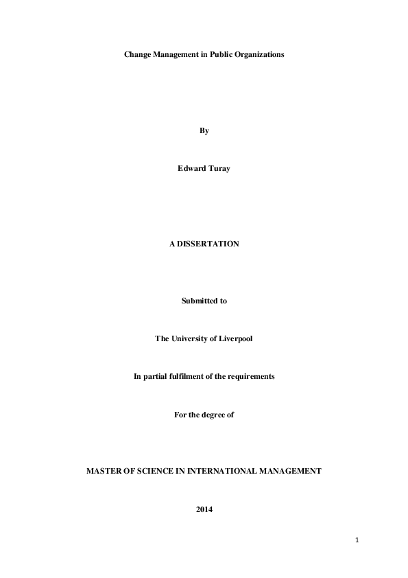 (DOC) Change Management in Public Organizations