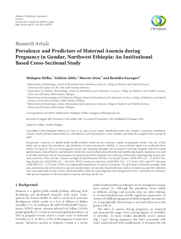 Anemia journal picture