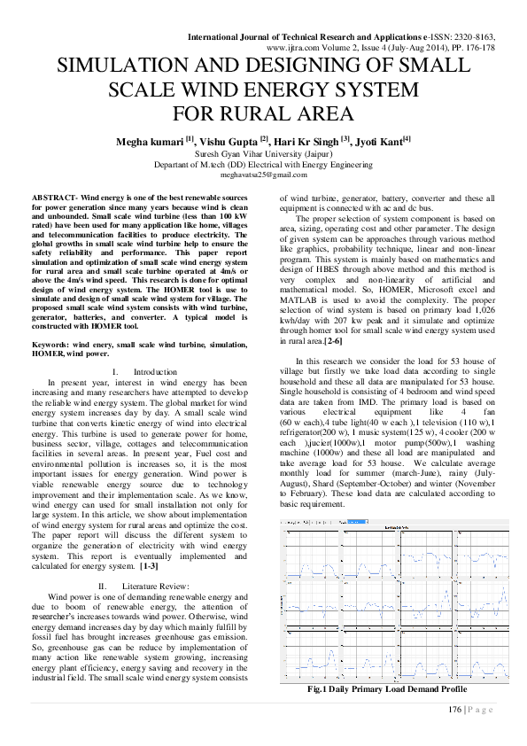(PDF) Simulation And Designing Of Small Scale Wind Energy System For ...