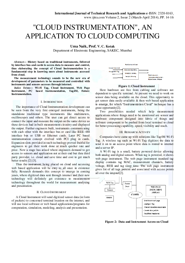 (PDF) Cloud Instrumentation An Application To Cloud Computing