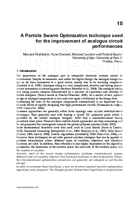 (PDF) A Particle Swarm Optimization technique used for the improvement ...