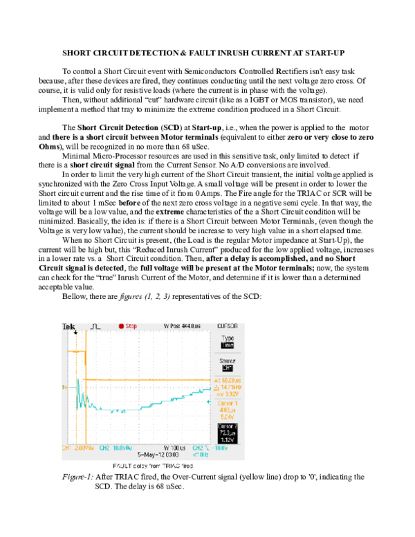 (PDF) Induction Motor, inrush current and short circuit protection