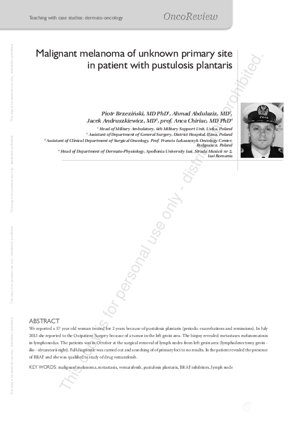 (PDF) Malignant melanoma of unknown primary site in patient with ...