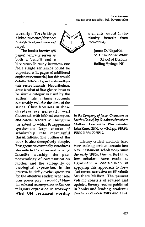 (PDF) Review of Elizabeth Struthers Malbon, In the Company of Jesus ...
