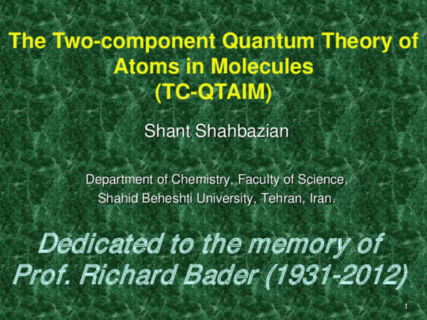 The Quantum Theory Of Atoms In Molecules – QOIE