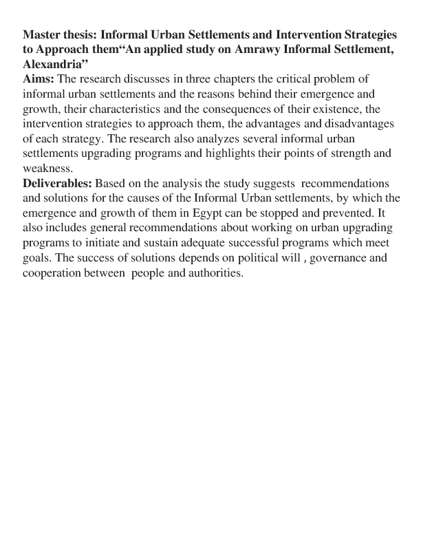 Urban settlement essay image