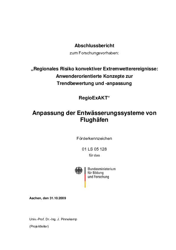 Pdf Anpassung Der Entwasserungssysteme Von Flughafen Philipp