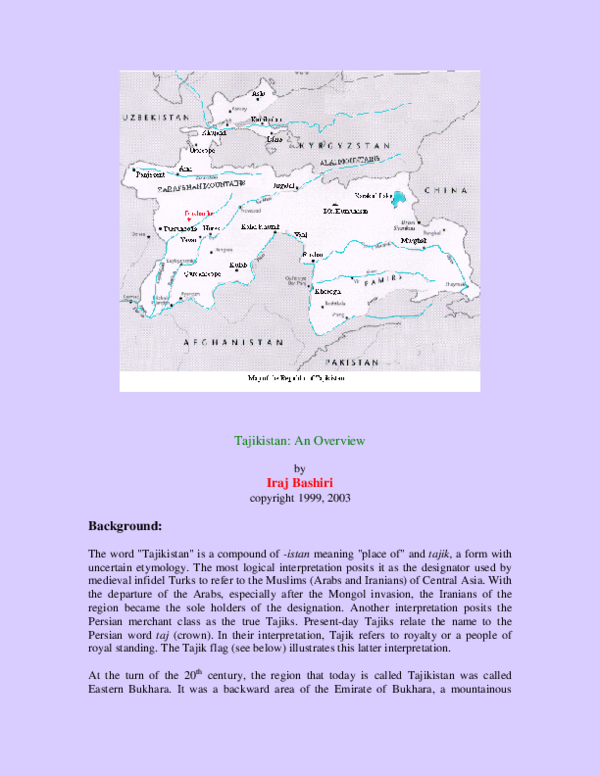(PDF) Tajikistan: An Overview
